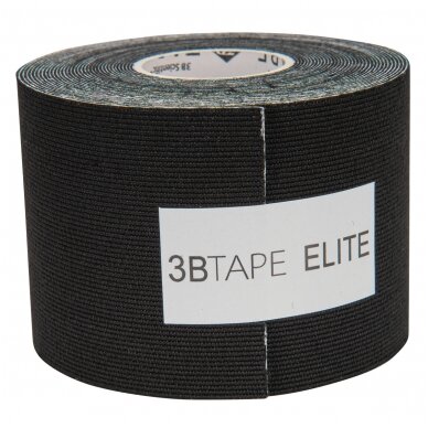 3BTAPE ELITE, kineziologinė juosta, juoda, 200 x 5 cm ritinėlis 3