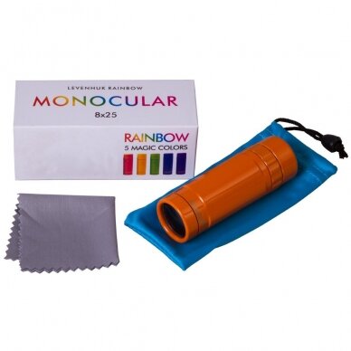 Monokuliaras Levenhuk Rainbow 8x25, oranžinė spalva 1