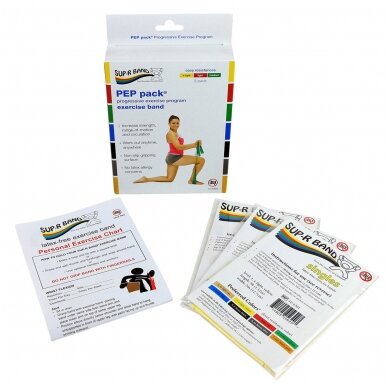 Sup-R Band®, PEP Pack, fitneso juostų rinkinys, lengvas lygis 1