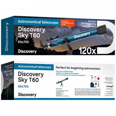 Teleskopas Discovery Sky T60, su knyga 1