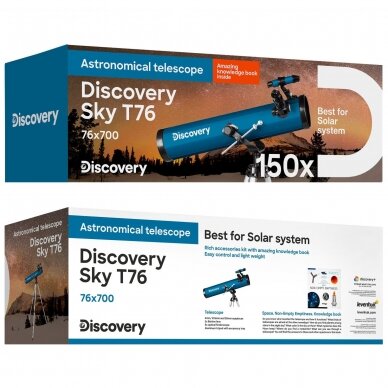 Teleskopas Discovery Sky T76, su knyga 1